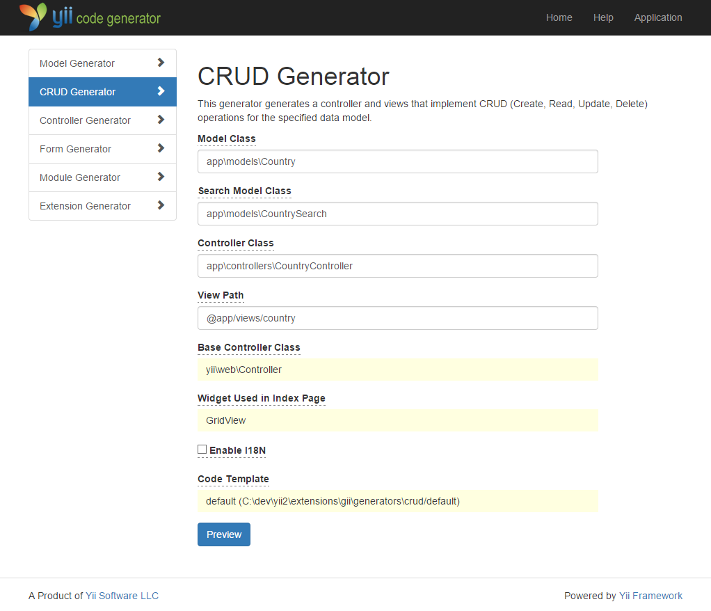 CRUD generator